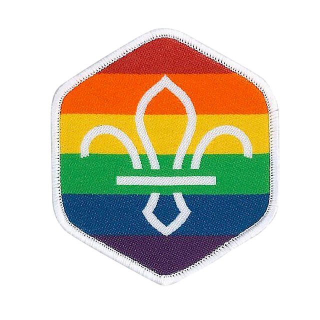 Regnbuemerke WOSM Scouts Pride Woven Fun Badge