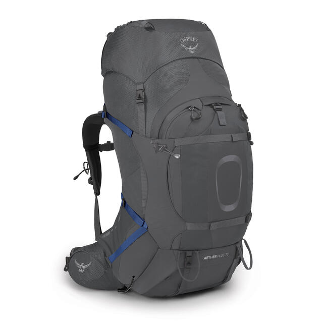 Storsekk til herre Osprey Aether Plus 70 L/XL EclipseGrey
