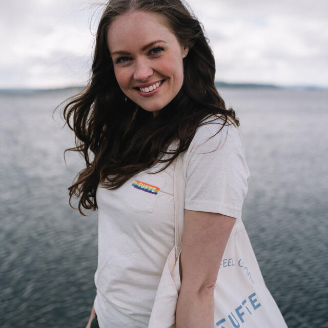 Regnbueskjorte til dame XS Tufte Eco Tee Rainbow W XS