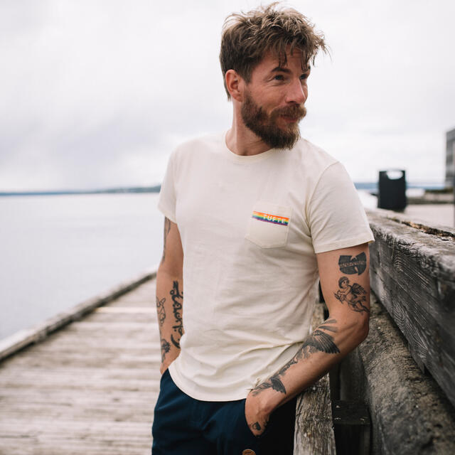 Regnbueskjorte til herre S Tufte Eco Tee Rainbow M S