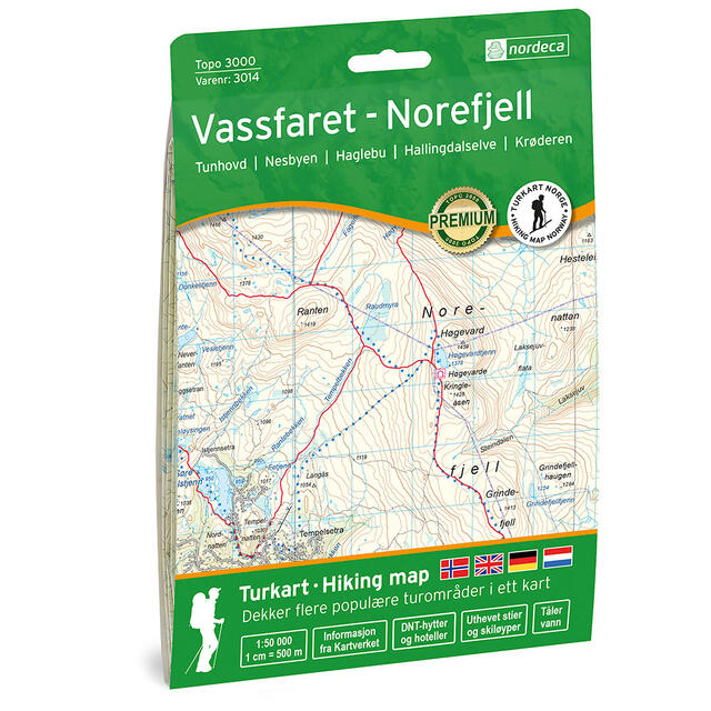 Vassfaret-Norefjell Nordeca Topo 1:50 000 3014 