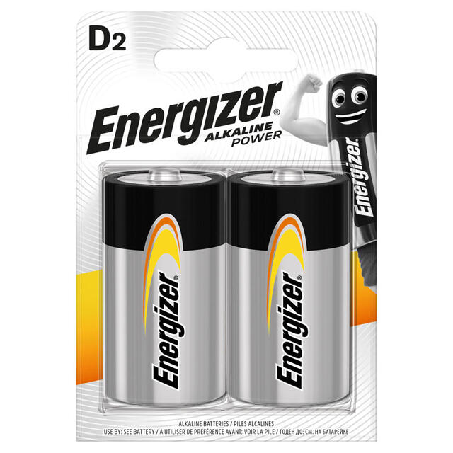 Batterier D Energizer Alkaline Power D 2 pk.