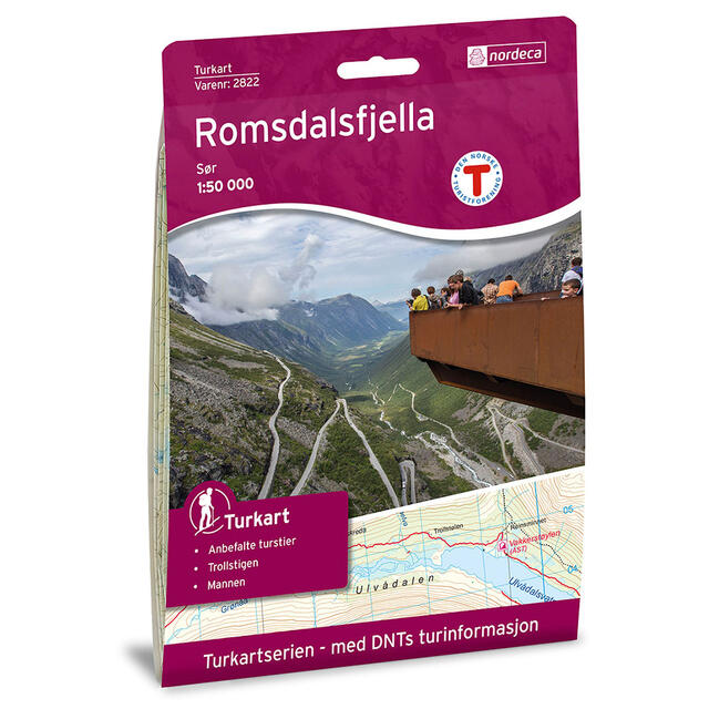 Romsdalsfjella sør Nordeca Turkart 1:50 000 2822 