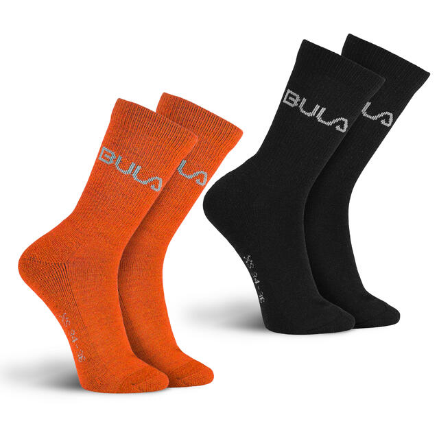 Sokkepakke til junior 32–34 Bula Wool Sock 2 pk. Jr 2XS Orange