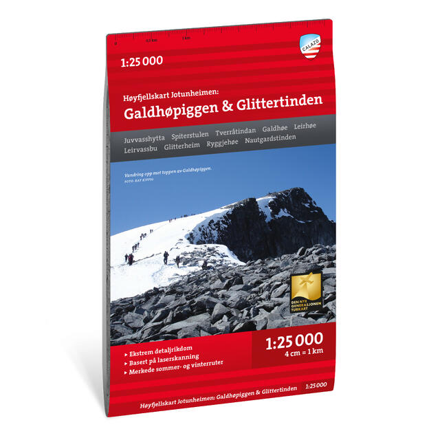 Galdhøpiggen Glittertinden Calazo Høyfjellskart 1:25 000 Jotunheime 