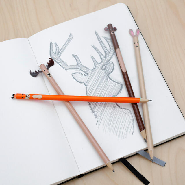 Blyantsett Kikkerland Woodland Pencils 4 pk.