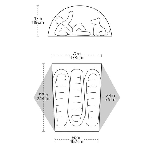 Kuppeltelt til 3 Big Agnes Copper Spur HV UL3 Long