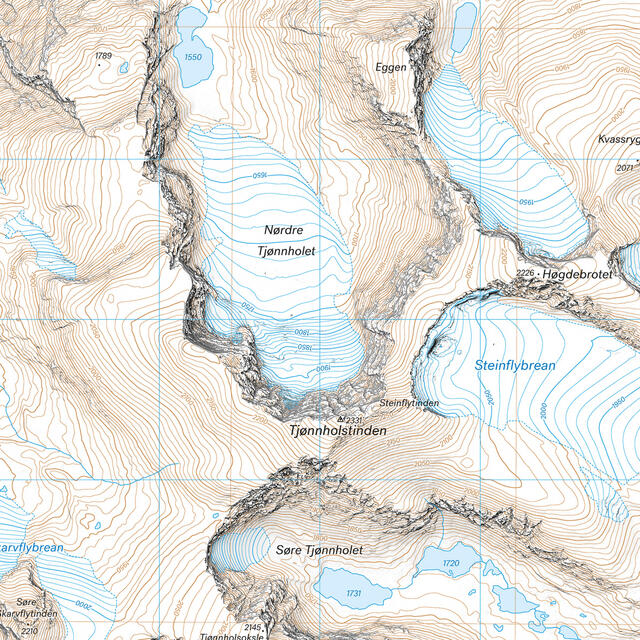 Besseggen Bygdin Calazo Høyfjellskart 1:25 000 Jotunheime 