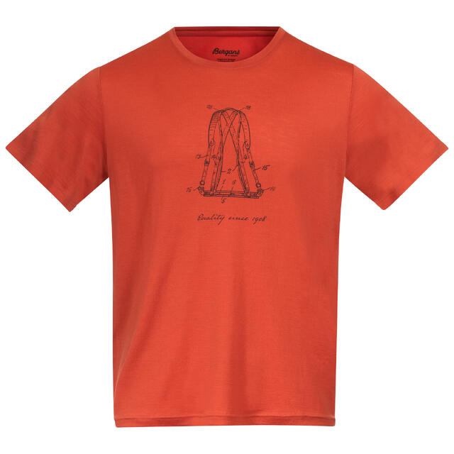 Skjorte til herre Bergans Graphic Wool Tee M 14180 