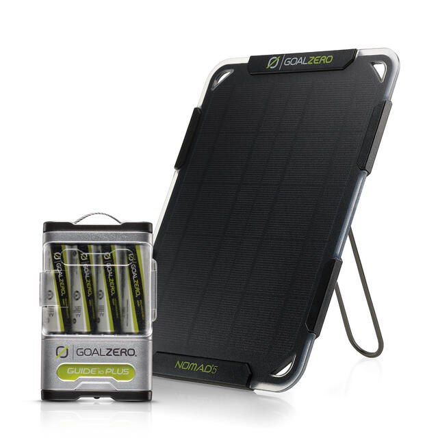 Solcellepanel 5W og batteribank 2,3 Ah Goal Zero Guide 12 SolarPanel Kit 
