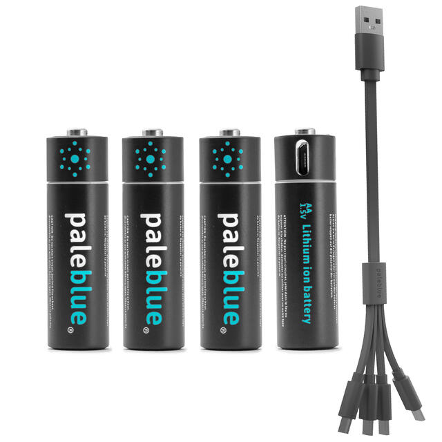 USB-batterier AA Pale Blue USB Rechargeable AA 4 pk.