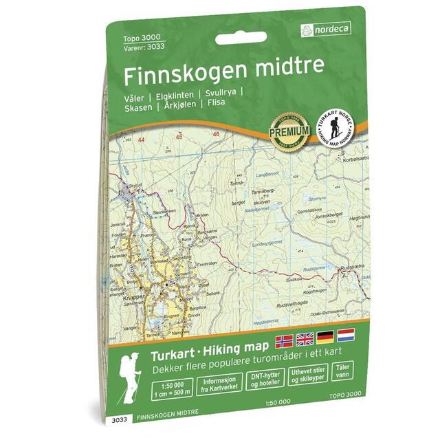 Finnskogen Midtre Nordeca Topo 1:50 000 3033 