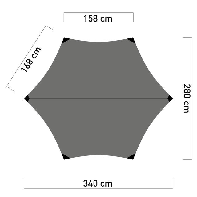 Tarp til hengekøye Range Hex Tarp 3,4 x 2,8 m