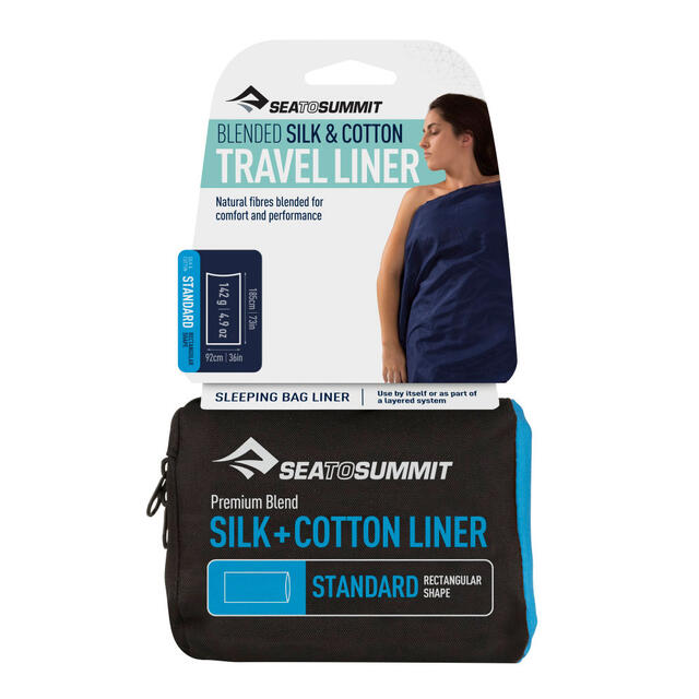 Lakenpose i bomull og silke Sea to Summit Silk+Cotton Liner Rektangu