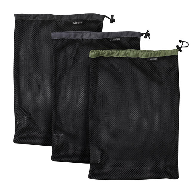 Nettingposer 8,4 liter Asivik Mesh Bags 3 pk. Black