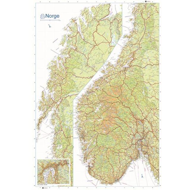 Veggkart Norge Nordeca Veggkart 2181 Veggkart Norge 