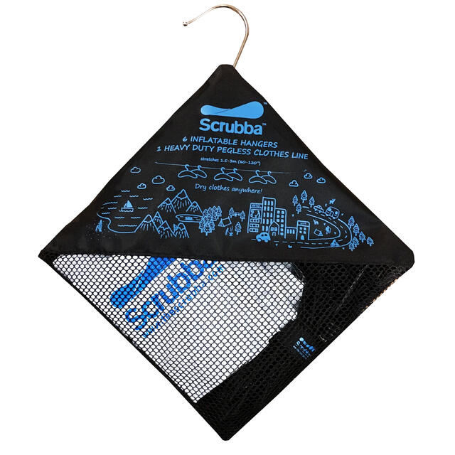 Oppblåsbare kleshenger og klesnor Scrubba Drying Combo