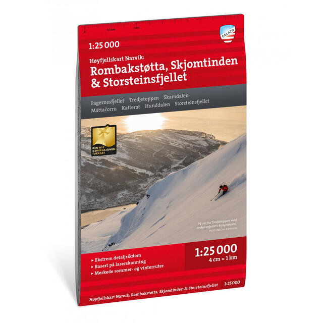 Rombakstøtta Skjomtinden Storsteisfjelle Calazo Høyfjellskart 1:25 000 Narvik 