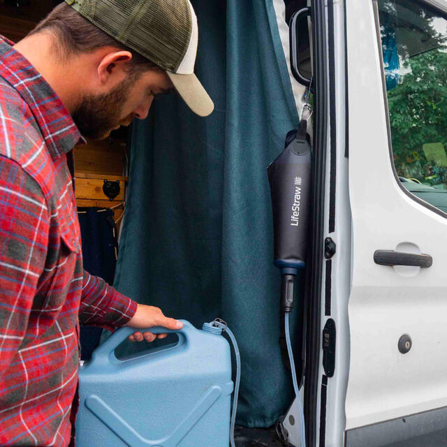 Drikkepose med vannrenser Lifestraw Peak Gravity 3 liter DarkGrey