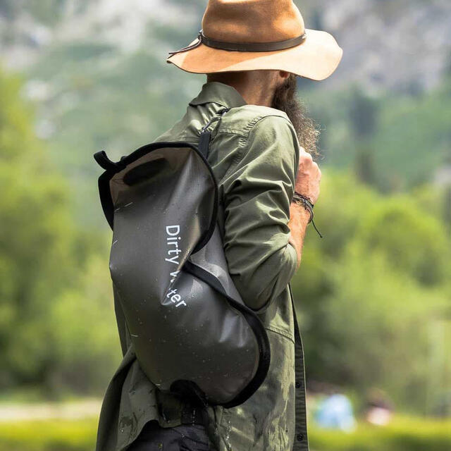 Drikkepose med vannrenser Lifestraw Peak Gravity 8 liter DarkGrey