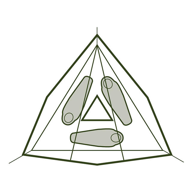 Tretelt til 3 Tentsile Stingray ForestGreen