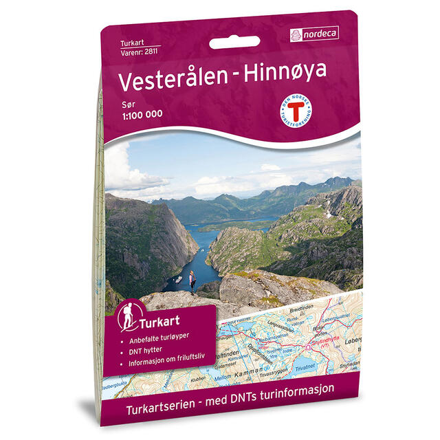 Vesterålen Hinnøya sør Nordeca Turkart 1:100 000 2811 