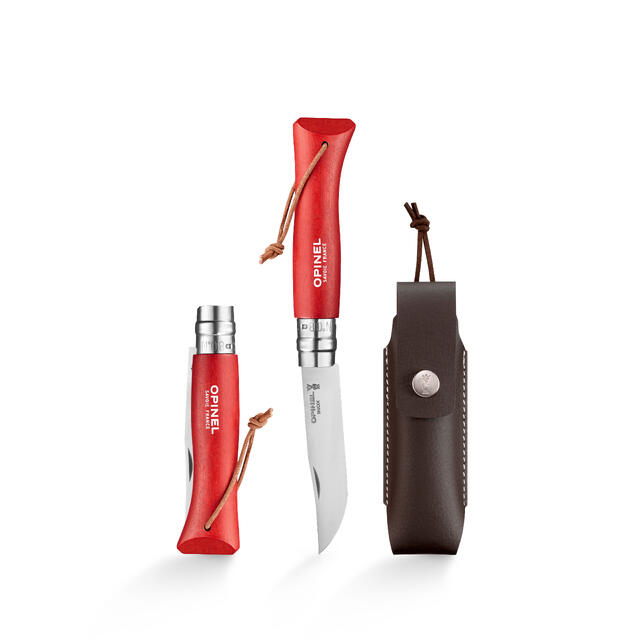 Foldekniv Opinel No 08 Bushwhacker w/Sheat Red