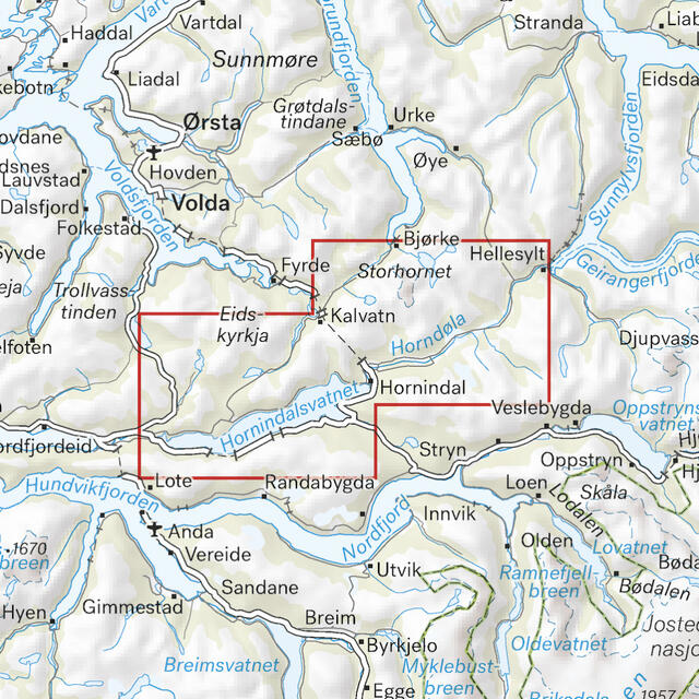 Hornindal Calazo Høyfjellskart 1:25 000