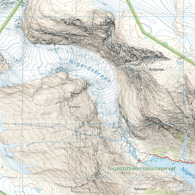 Jostedalen Calazo Høyfjellskart 1:25 000 