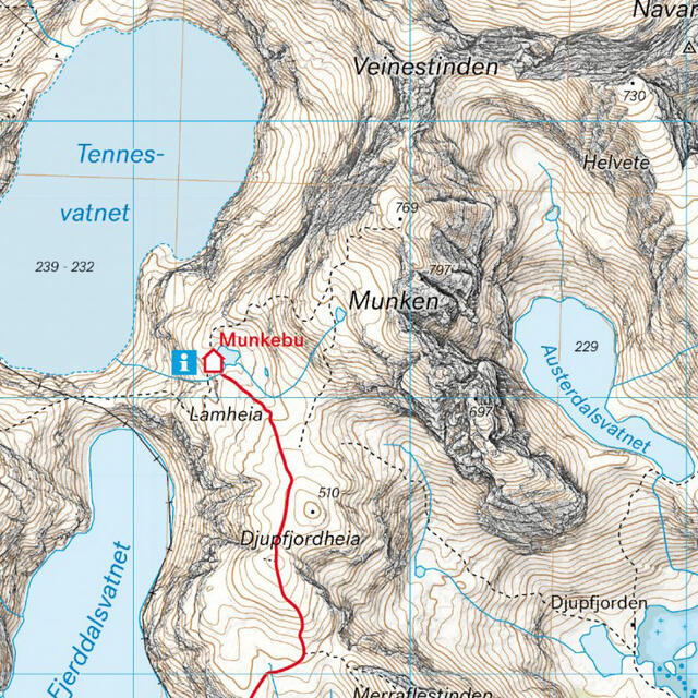 Moskenesøya Flakstadøya Calazo Høyfjellskart 1:30 000 Lofoten 