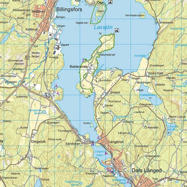 Sverige: Dalslands kanal Calazo Skjærgårdskart 1:50 000 