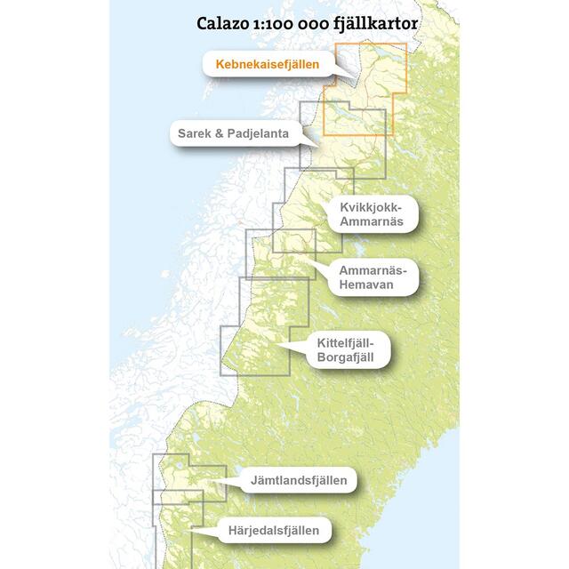 Sverige: Kebnekaisefjällen Calazo Turkart 1:100 000