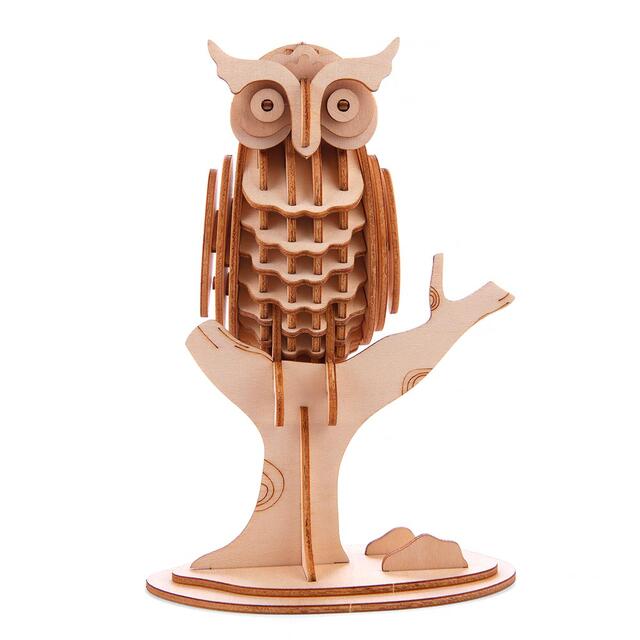 Ugle-puslespill Kikkerland Owl 3D Wooden Puzzle