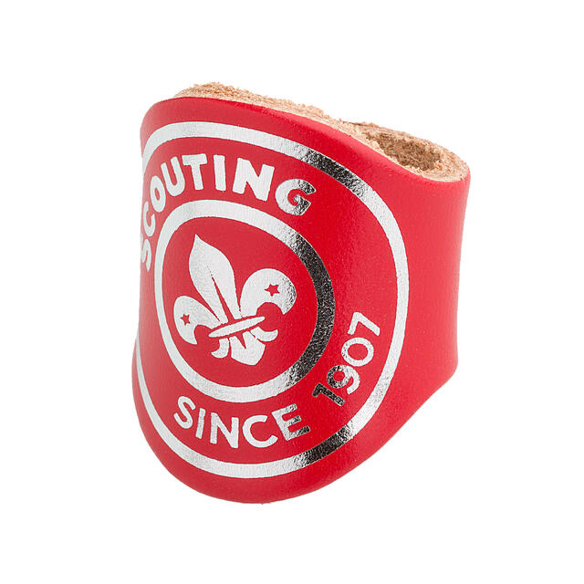 Skjerfring WOSM Scouts Heritage Leather Woggle Red