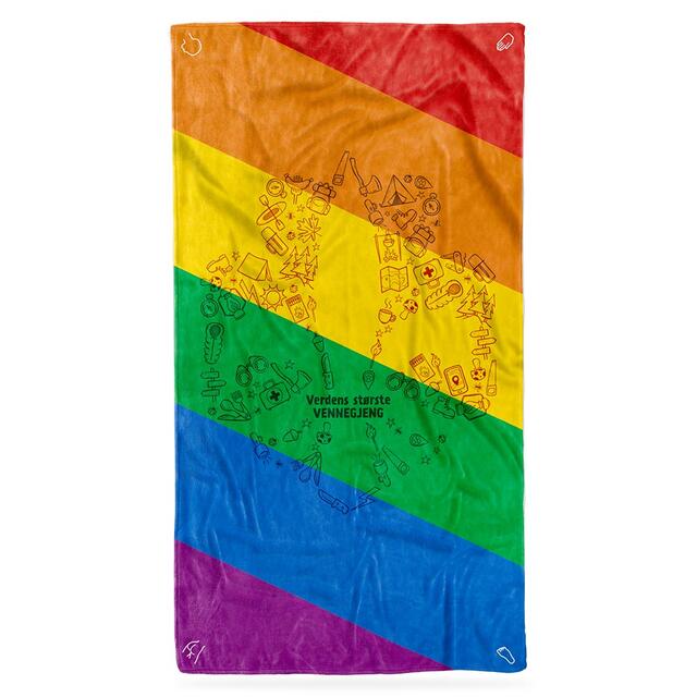 Stort turhåndkle Bubel Towel Kløverlilje L Rainbow