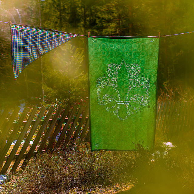 Turhåndkle M Bubel Towel Kløverlilje M Green 