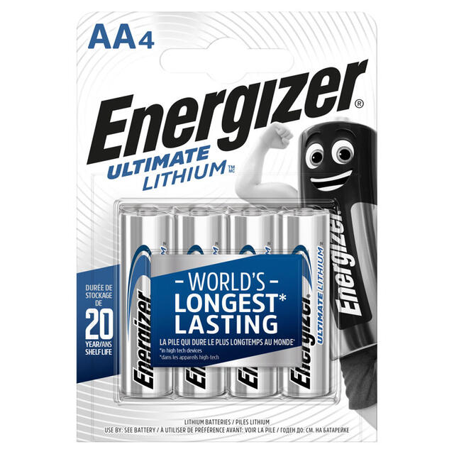 Batterier AA Energizer Ultimate Lithium AA 4 pk. 