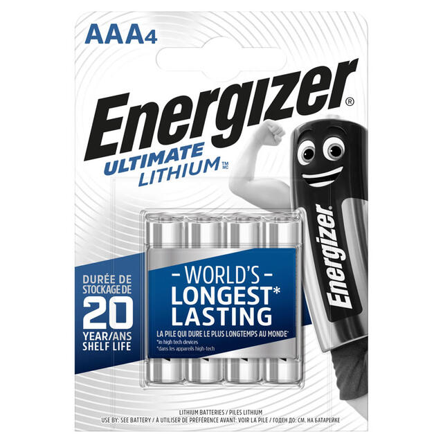 Batterier AAA Energizer Ultimate Lithium AAA 4 pk.