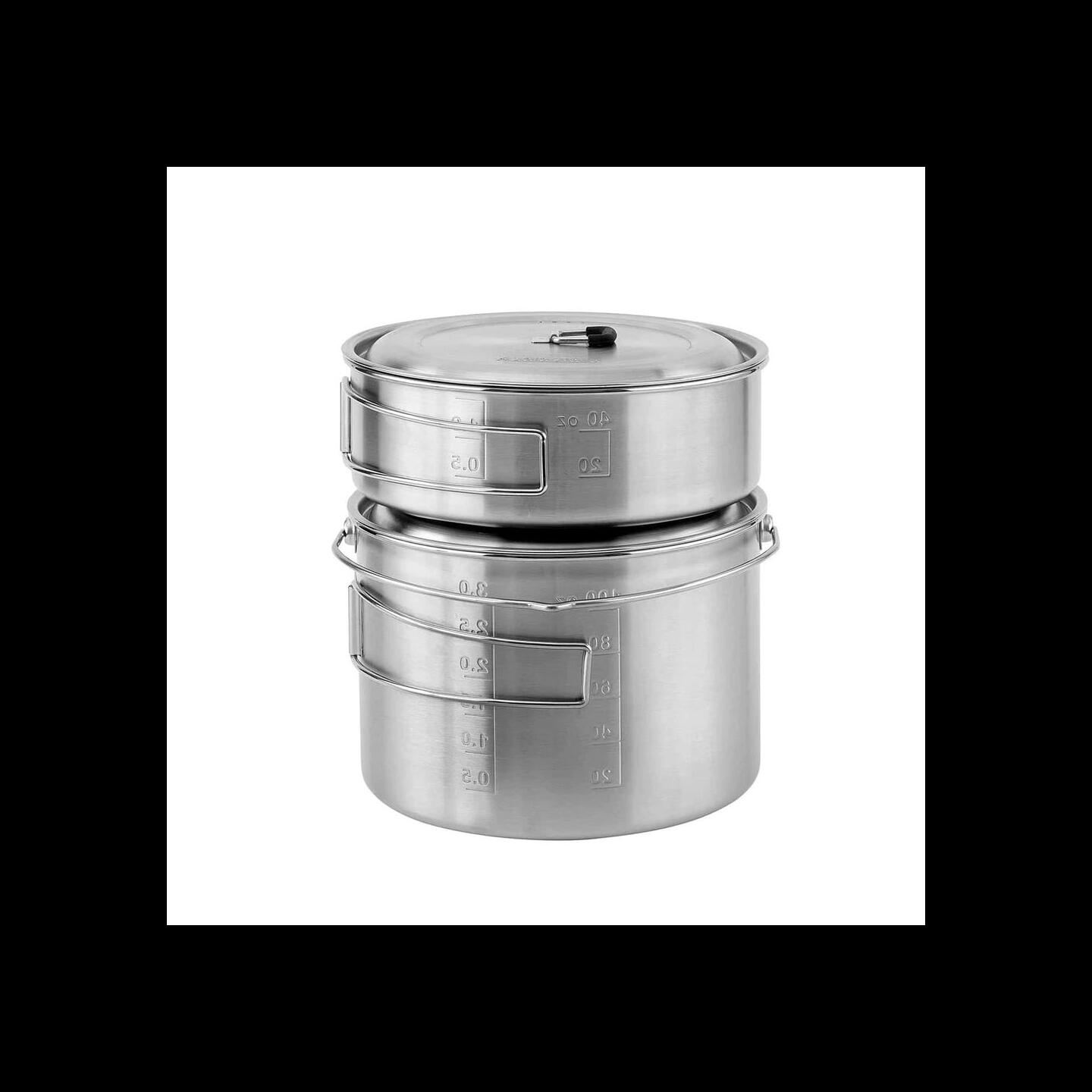 Kjelesett Solo Stove 2 Pot Set 1,5 / 3 liter Steel