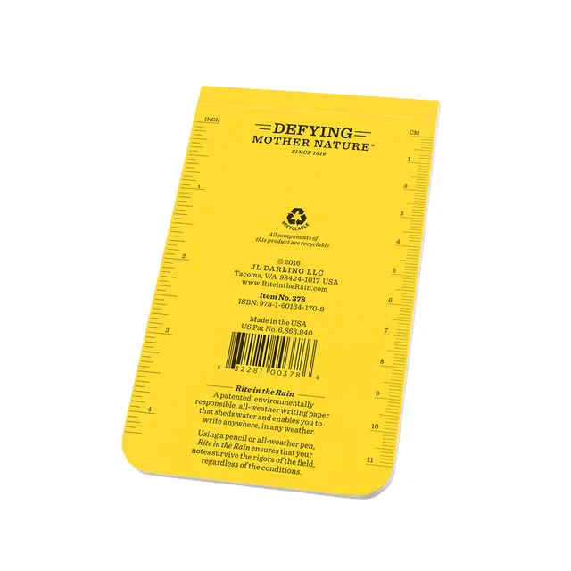 Liten vannfast notatblokk Rite In the Rain No378 Yellow 