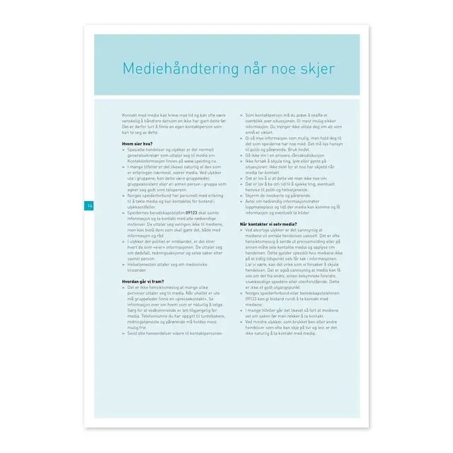 Sikkerhet på tur NSF Sikkerhet på tur Veiledningshefte A4 