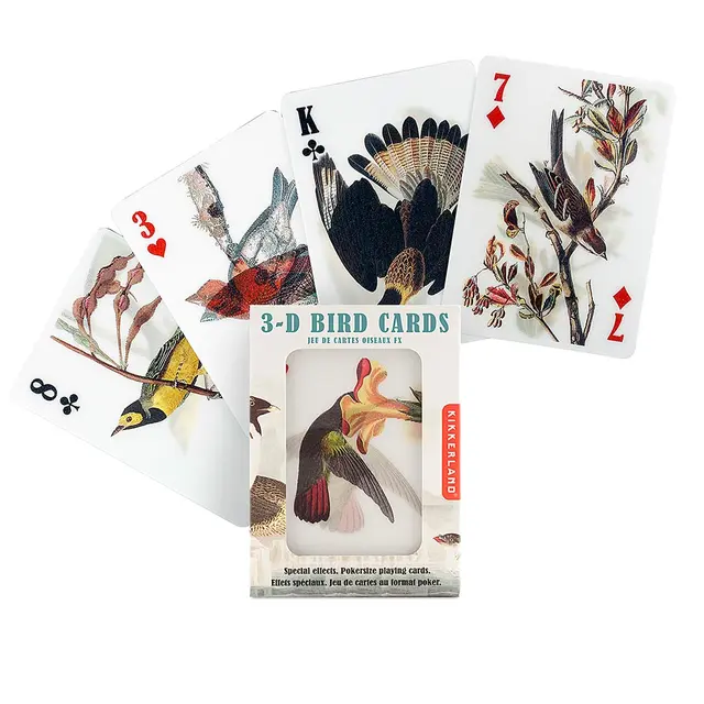 Kortstokk med fugler i 3D Kikkerland 3D Bird Playing Cards 