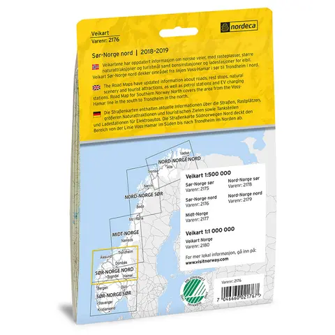 S&#248;r-Norge Nord Nordeca Veikart 2176 S&#248;r-Norge Nord
