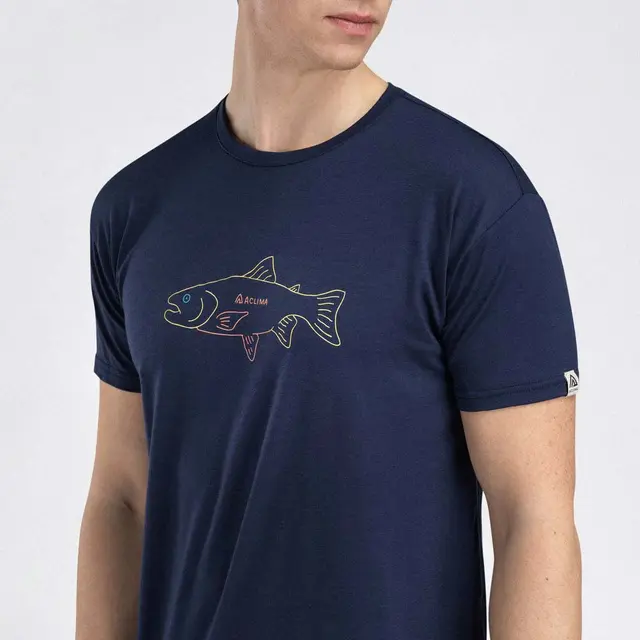 Skjorte til herre XS Aclima Lightwool 140 Tee Salmon M XS 232 