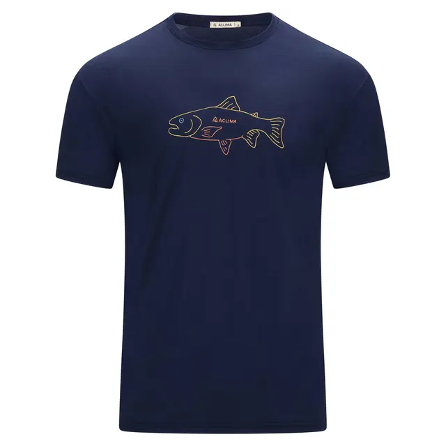 Skjorte til herre XS Aclima Lightwool 140 Tee Salmon M XS 232 