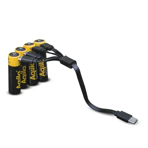 USB-batterier AA Aqiila USB Rechargable AA 4 pk