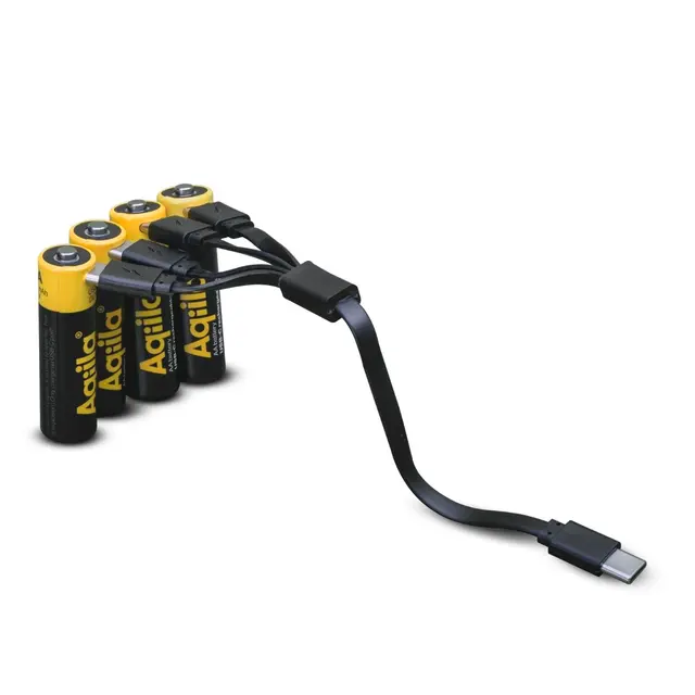 USB-batterier AA Aqiila USB Rechargable AA 4 pk 