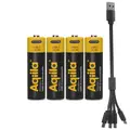 USB-batterier AA Aqiila USB Rechargable AA 4 pk