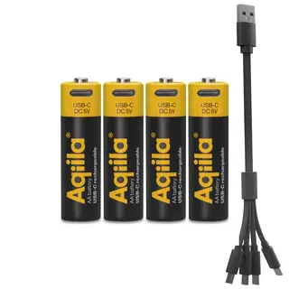 USB-batterier AA Aqiila USB Rechargable AA 4 pk