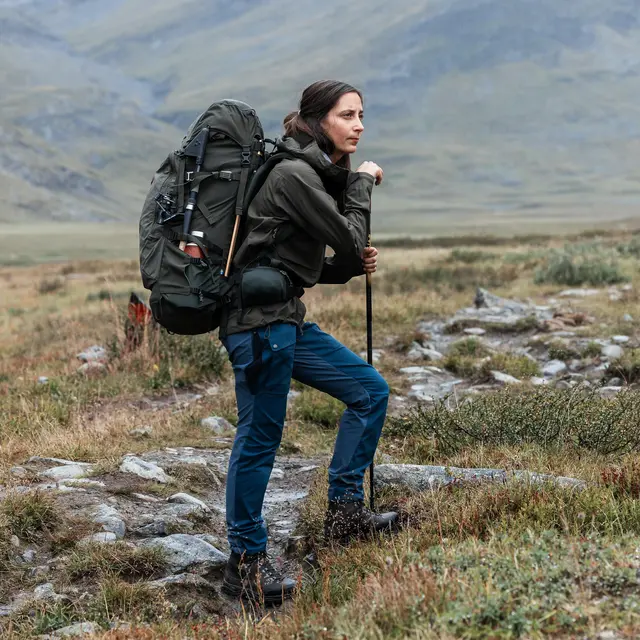 Lang bukse til dame S Fjällräven Abisko Hybrid Trai Long W 38 